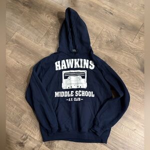 Gildan Navy Blue Hawkins Middle School Hoodie